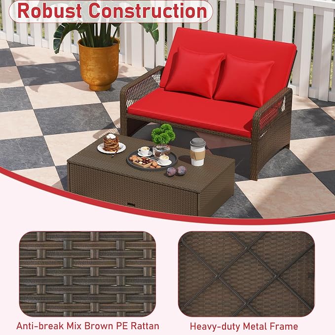 RELAX4LIFE Wicker Patio Outdoor Daybed - Image 6