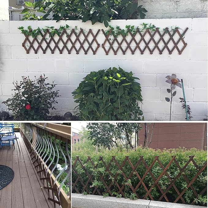 Wooden Lattice Wall 4Pack-Expandable Plant Garden Trellis - Image 7