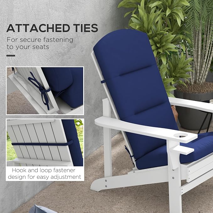 Outsunny 2 Piece Adirondack Chair Cushions, 59 x 20.5 x 2 inch Outdoor Chair - Image 6