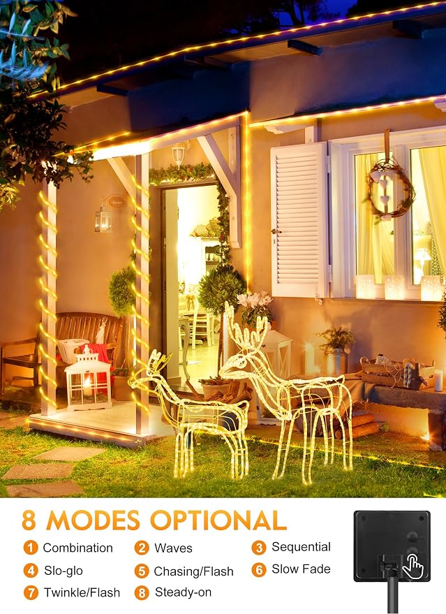 Brightown Solar String Lights Outdoor 2 Pack 72 Feet 200 LED Waterproof Solar - Image 4
