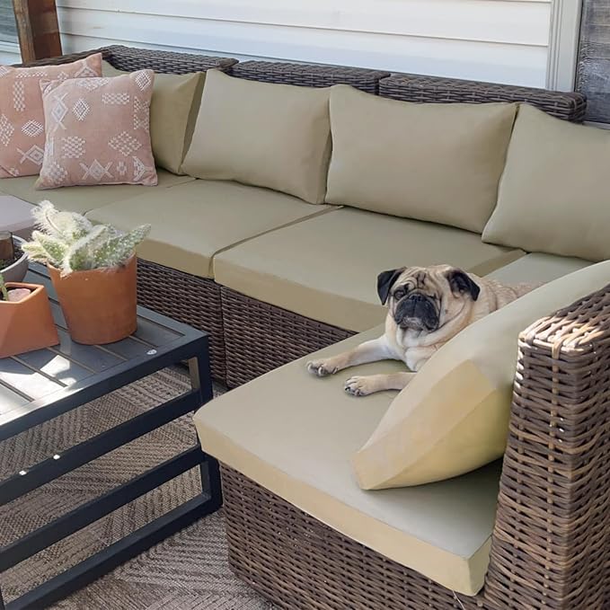 Sqodok Outdoor Cushion Covers 14Pcs Patio Cushion Slipcovers, Replacement - Image 3