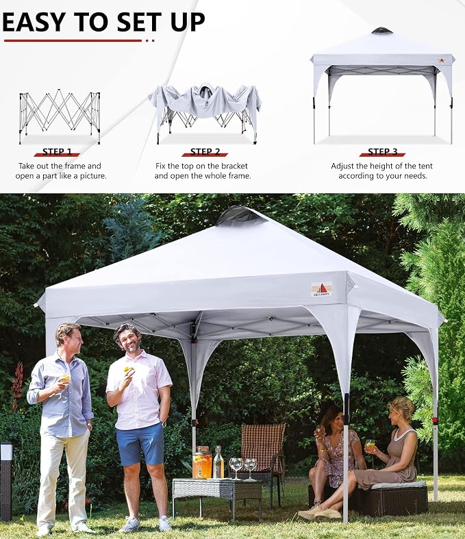 ABCCANOPY 10x10FT Canopy Tent 1-Person Setup, Portable Instant Sun Shelter - Image 5