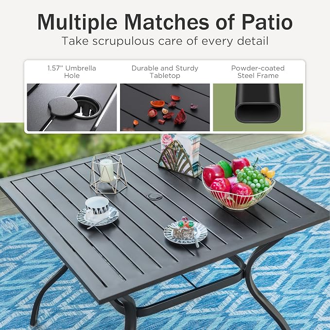 PHI VILLA 5 Piece Patio Dining Set - Image 5