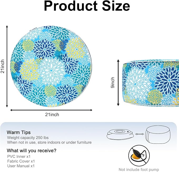 Inflatable Ottoman Stool D21 xH9 - Image 2