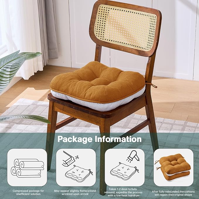BETU Chair Cushions for Dining Chairs Set of 6, 3.5" Thick Kitchen Table Chair - Image 8
