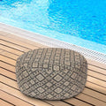 Woven Inflatable Ottoman D21”x H10” Outdoor Indoor Pouf Patio Footrest Stool by weruisi