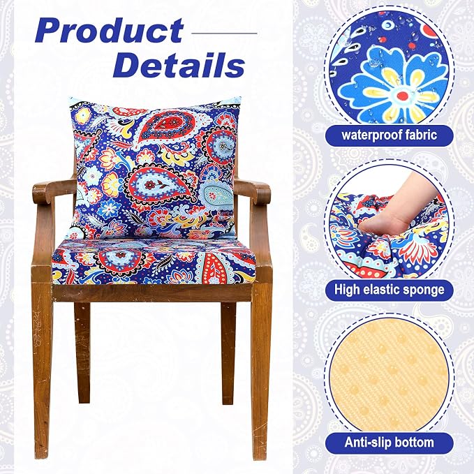 Hoteam 4 Set Outdoor Chair Patio Cushions 20 x 20 Inch Deep Seat Waterproof - Image 3