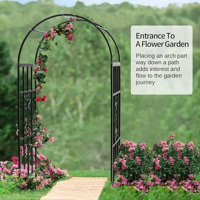Arbors, Curved Metal Endurable Iron Trellis Plants Stand Use - Image 5