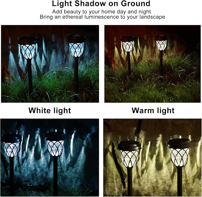 EXCMARK 10 Pack Solar Lights Outdoor Garden Pathway Solar Powered Yard Lights - Image 3