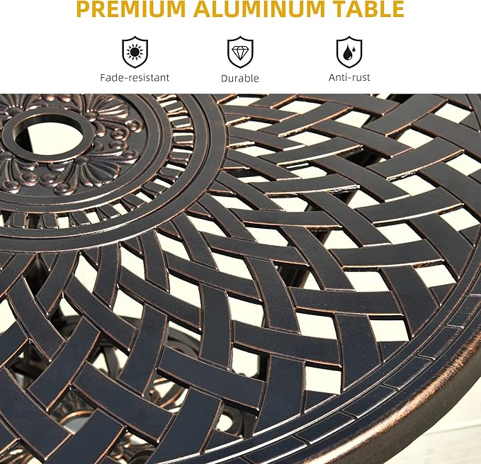 DWVO 30 Inches Round Patio Dining Table - Image 5
