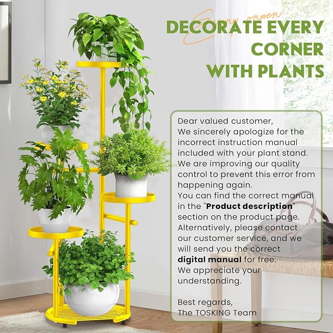 TOSKING 5 Tier Metal Plant Stand Indoor， Plant Shelf, Corner Shelf Flower Pot - Image 7
