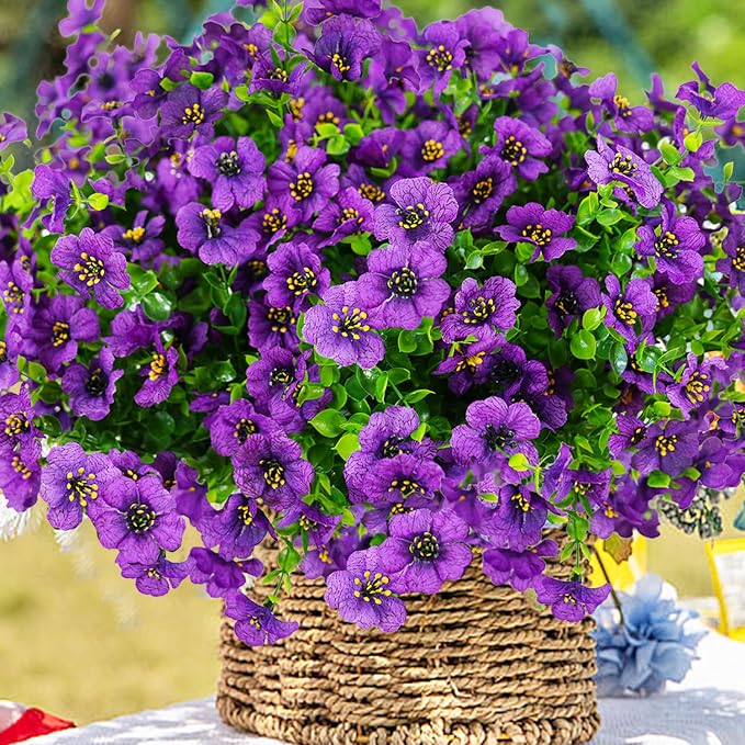 Artificial Flowers for Outdoor, UV Resistant Fake Silk Flowers, Realistic Faux - Image 3