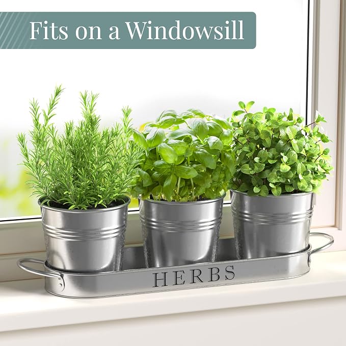 Barnyard Designs Indoor Herb Garden Planter Set - Image 3