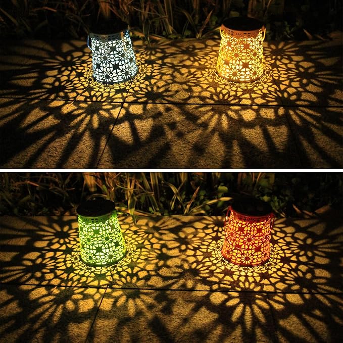 4pack Solar Lanterns Outdoor Waterproof Hanging Lights Gifts - Image 7