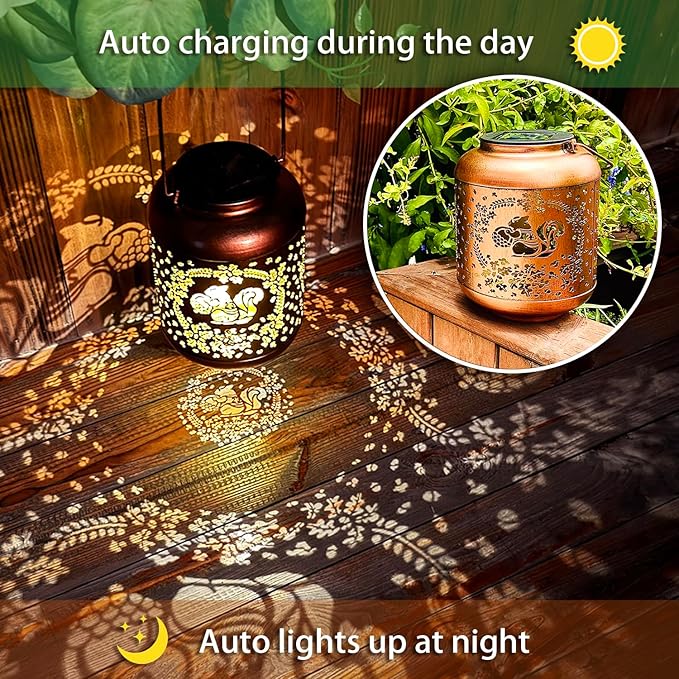 Squirrel Solar Lanterns Outdoor Waterproof Hanging Solar Lights Squirrel Gifts - Image 4