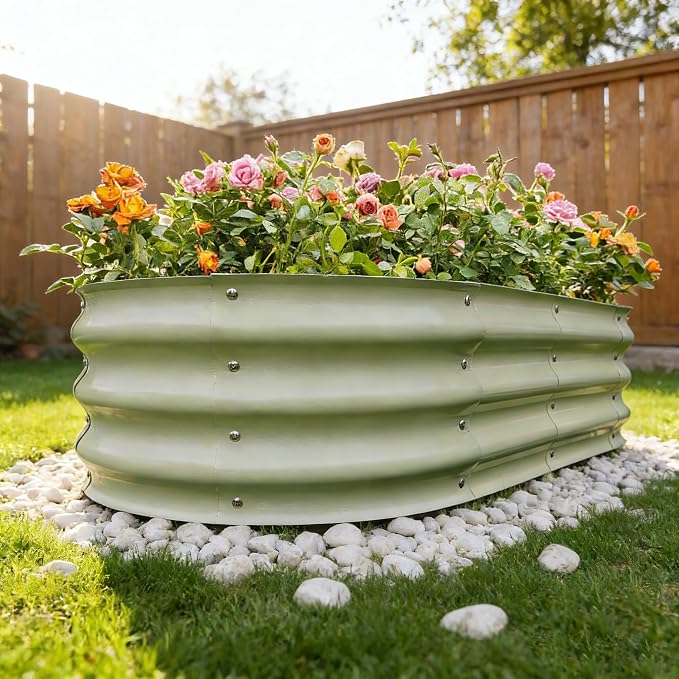 Gardmax 2 Pack Galvanized Raised Garden Bed, Lightweight Planter Boxes Outdoor - Image 9