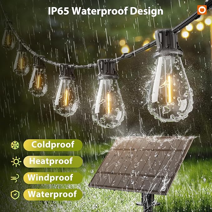 addlon 54FT Solar String Lights Outdoor Waterproof - Image 4