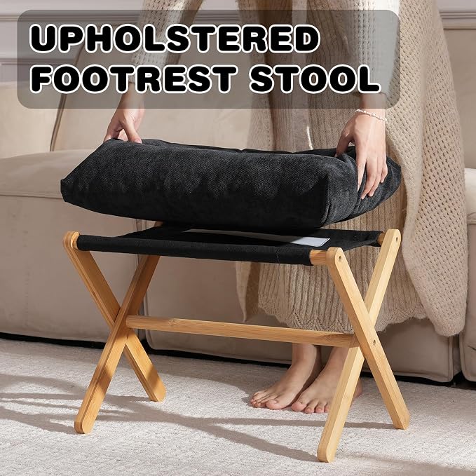 Ottoman Foot Rest- Bamboo Foldable Stool, Foot Stools Small Ottman - Image 7