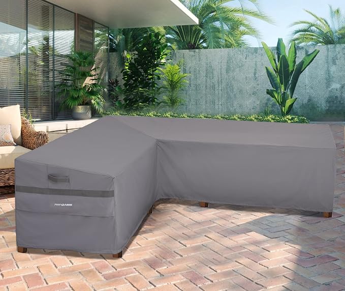 Outdoor Left Facing Sectional Sofa Cover Grey 85''L x 106''L x 34''D x - Image 5