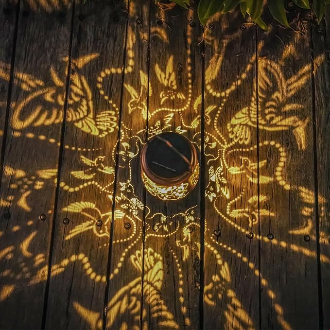 Solar Hummingbird Lanterns Outdoor Hanging Decor Lantern, Waterproof Hollow Out - Image 2