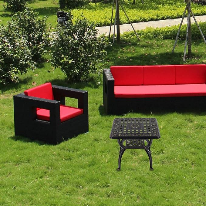 C/G Outdoor Side Tables, Cast Aluminum Patio End Tables, Anti-Rust Coffee Table - Image 3