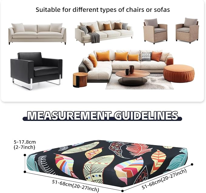 8Pcs Patio Cushion Covers, Outdoor Cushions Covers, Stretch Cushion Covers - Image 2