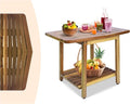 ENKEZI Acacia 24 Inches Outdoor Side Table, 2-Tier Sturdy Patio, End Table by ENKEZIProducts