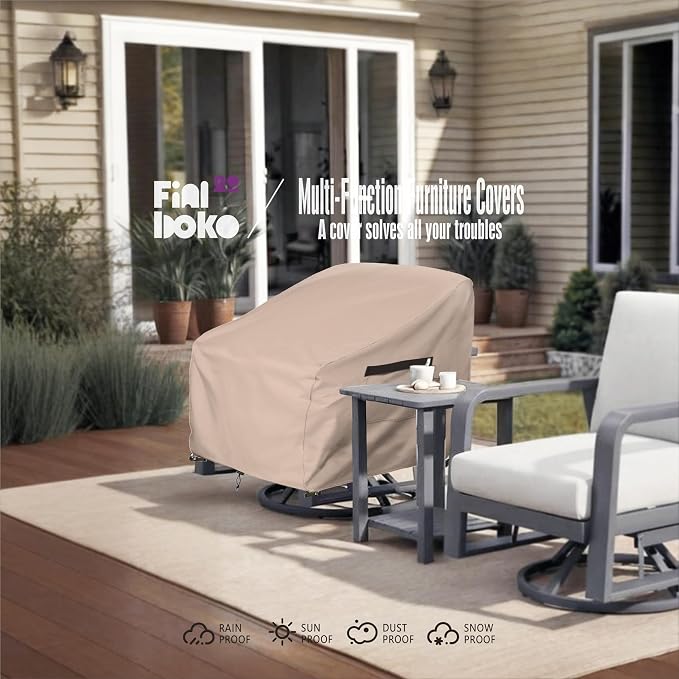 Patio Chair Covers 2 Pack, 35Wx37Dx38H inches Outdoor Chair Covers, 100% - Image 5