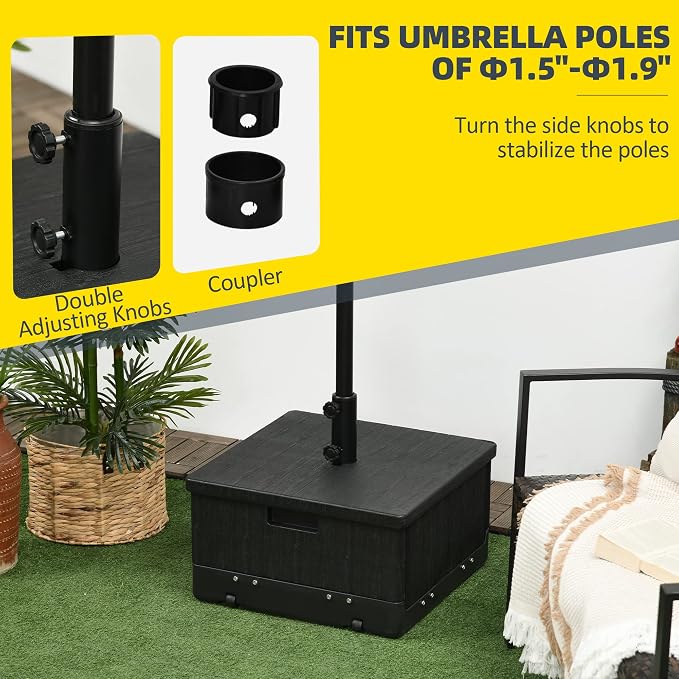 Outsunny 3-in-1 Outdoor Umbrella Base, Coffee End Table, Planter Box - Image 5