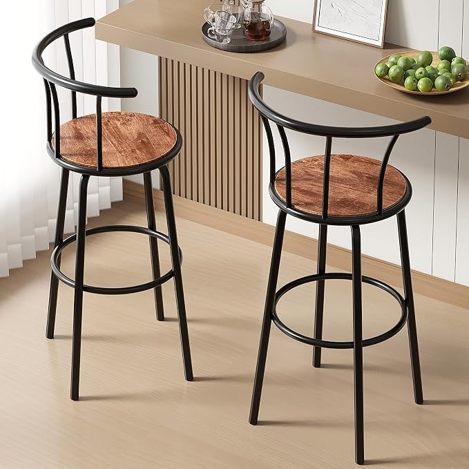 VECELO Bar Stools Set of 2, Swivel Counter Barstools - Image 8