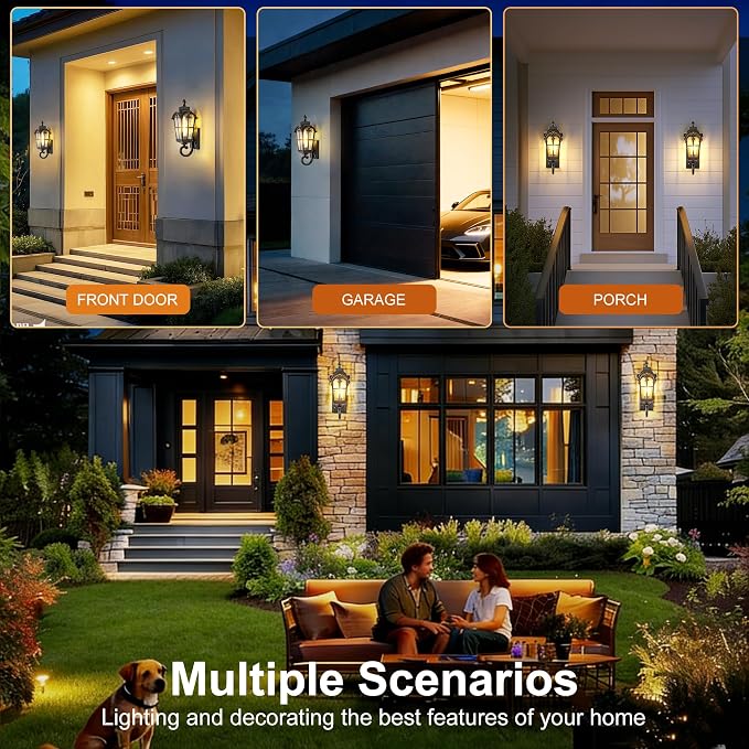 Dawn to Dusk Sensor Outdoor Wall Light Fixtures Waterproof Porch Lights - Image 6