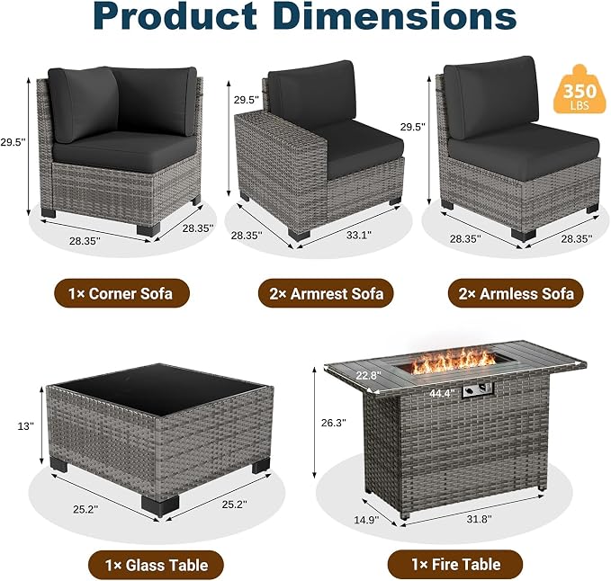 7 Piece Patio Furniture Set - Image 6