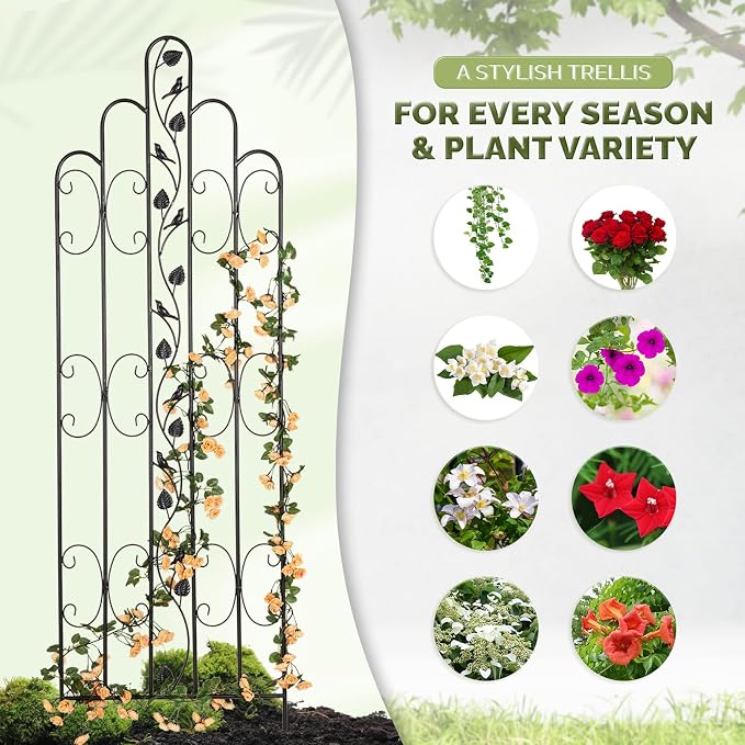Idzo 71 in. Decorative Metal Trellis - Image 5