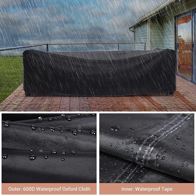 Patio Furniture Set Cover Waterproof, Mrrihand Outdoor Sectional Sofa Set Cover - Image 5