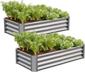Galvanized Raised Garden Bed, Outdoor Planter Box Metal Patio Kit Planting Bed by Anmiro
