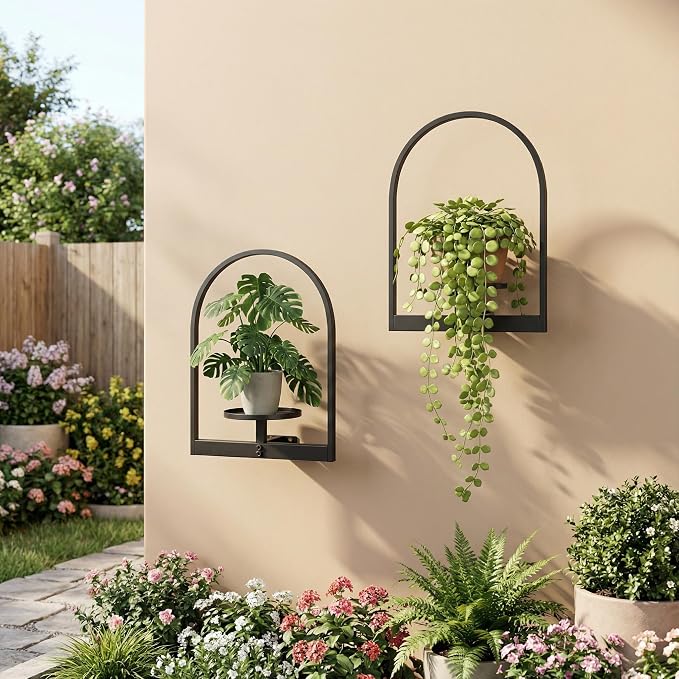 2 Pack Plant Stand Indoor Outdoor Hanging Planters - Image 8