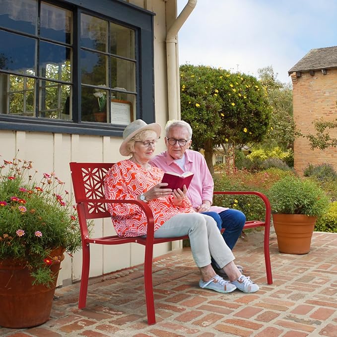 VINGLI 50" Outdoor Bench Metal - Image 7