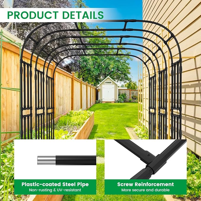 Garden Arch Trellis, 87in H x 16in L Large Garden Arch Arbor Trellis - Image 4