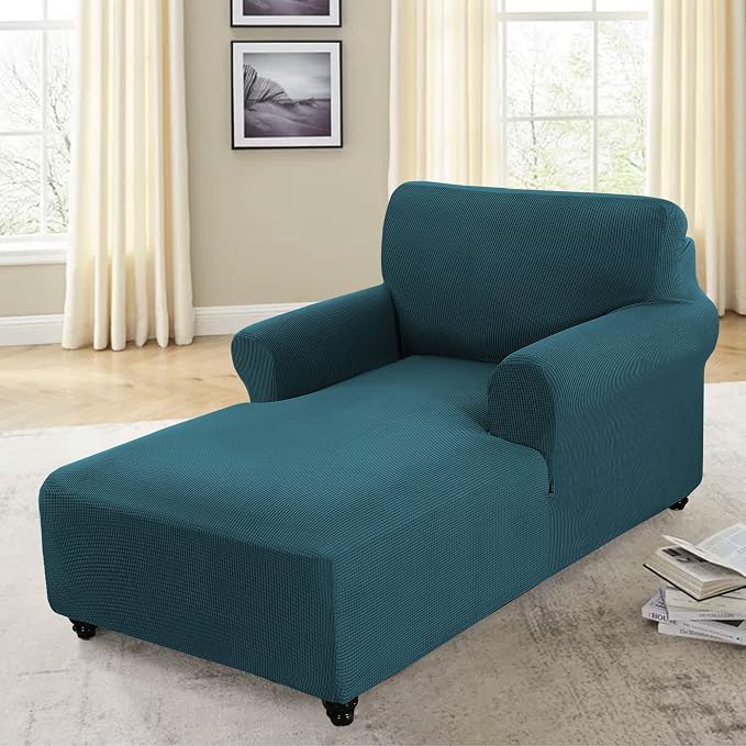 FantasDecor Chaise Lounge Cover Stretch Chair Lattice Slipcover - Image 3