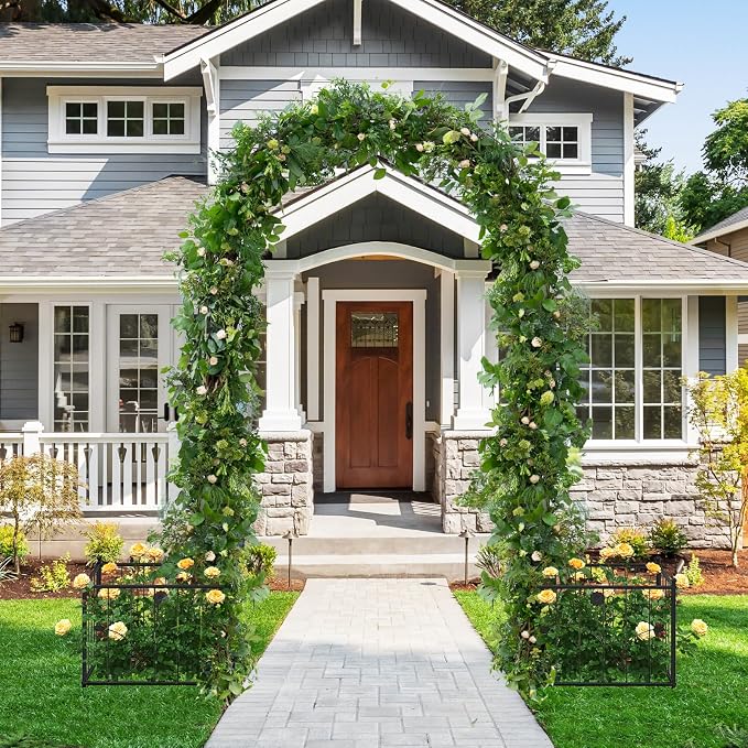 IRONMAX Garden Arch with Planter Boxes, Outdoor Wedding Archway Pergola - Image 2