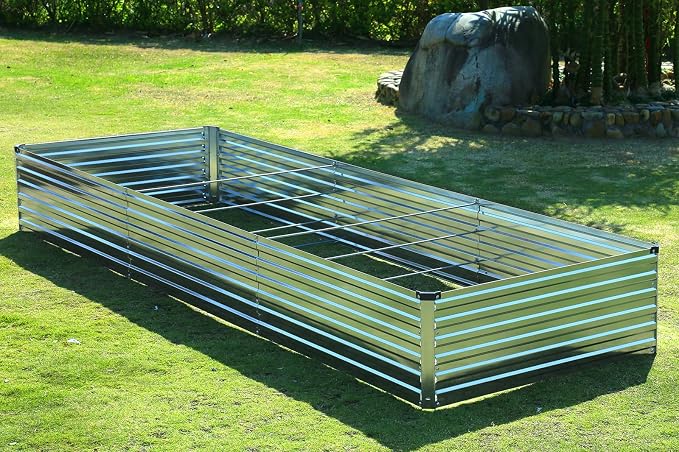 2 Pack 12x4x1FT Galvanized Raised Garden Bed Kit, Outdoor Metal Planter Box - Image 3