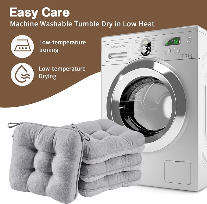 BETU Chair Cushions for Dining Chairs Set of 2, 3.5" Thick Kitchen Table Chair - Image 9