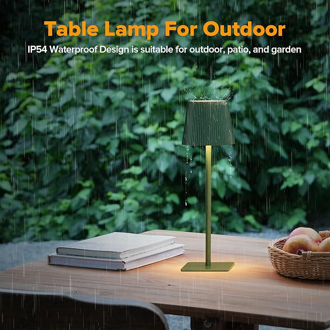 LUTEC 4 Pack Cordless Table Lamp, 6000mAh Rechargeable Battery Operated Desk - Image 5