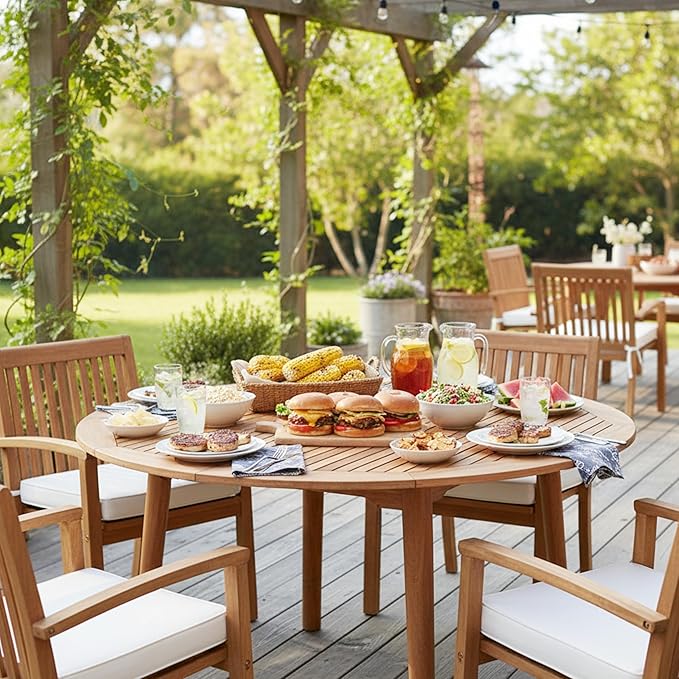 Tangkula 53" Round Outdoor Dining Table - Image 2