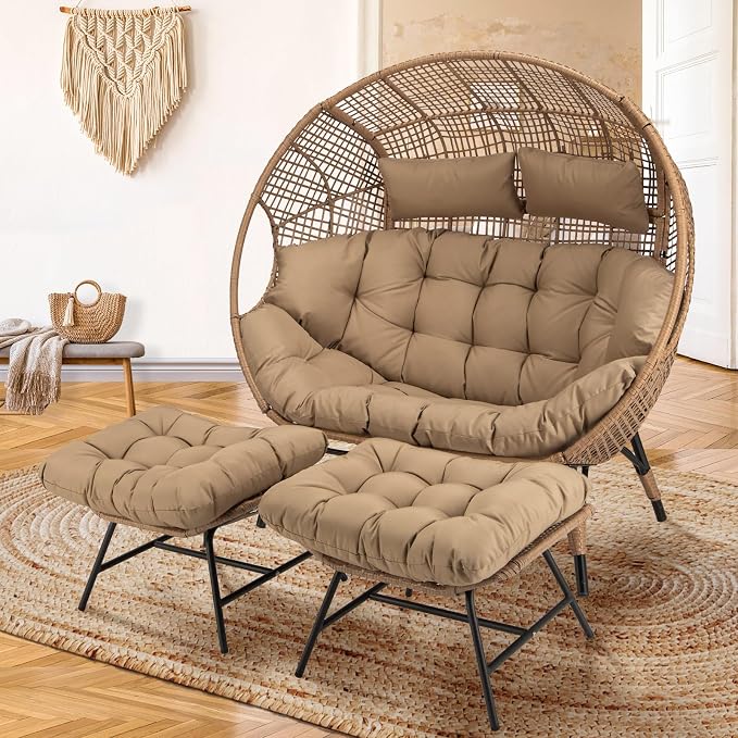 NICESOUL Indoor Outdoor Double Egg Chair - Image 4