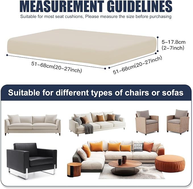 Patio Stretch Cushion Covers, Chair Cushion Covers& Sofa Replacement Slipcovers - Image 2