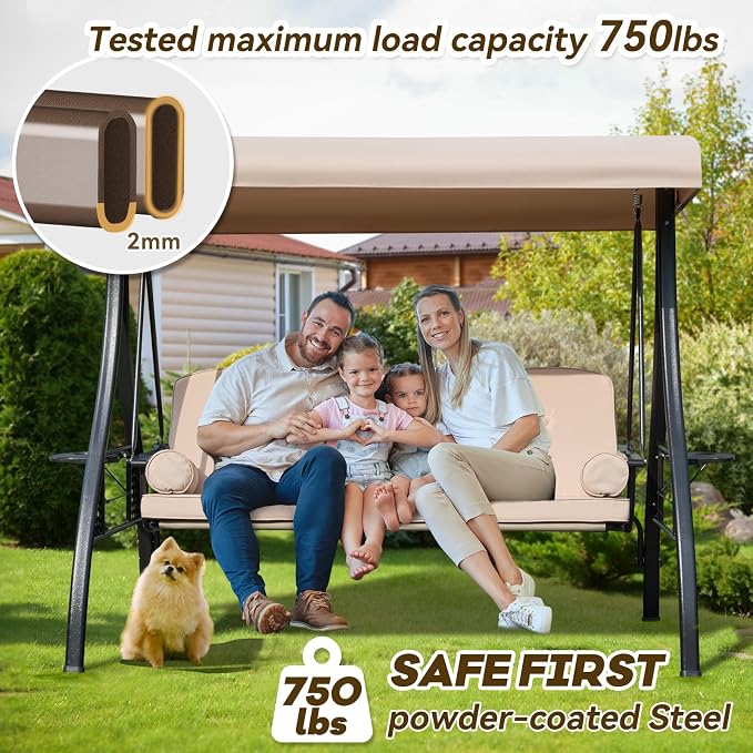 3 in 1 Outdoor Porch Swing - Image 2