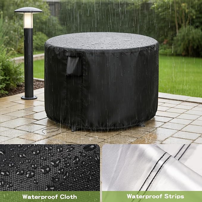 Round Patio Bar Height Table and Chair Cover 73 Inch, Outdoor Round Tall High - Image 3