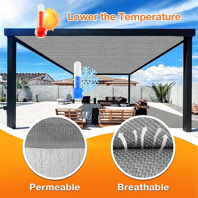 Artpuch Outdoor Pergola Shade Cover 6x15 FT Sun Shade Cloth - Image 4