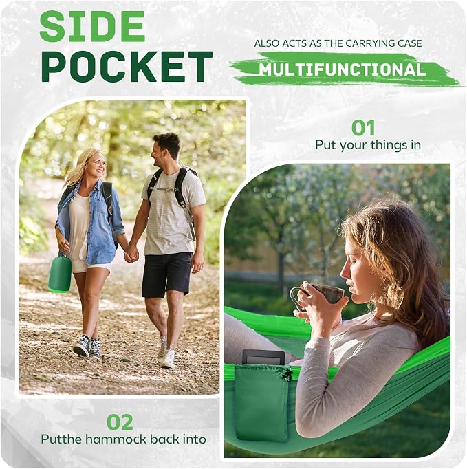 Camping Hammock Lightweight, Portable Hammocks Parachute Hammock - Image 5
